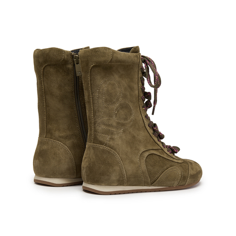 真美诗2025年冬季新款舒适软糯运动拳击羊皮革女靴Y1Z01DZ5