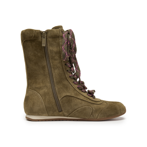 真美诗2025年冬季新款舒适软糯运动拳击羊皮革女靴Y1Z01DZ5