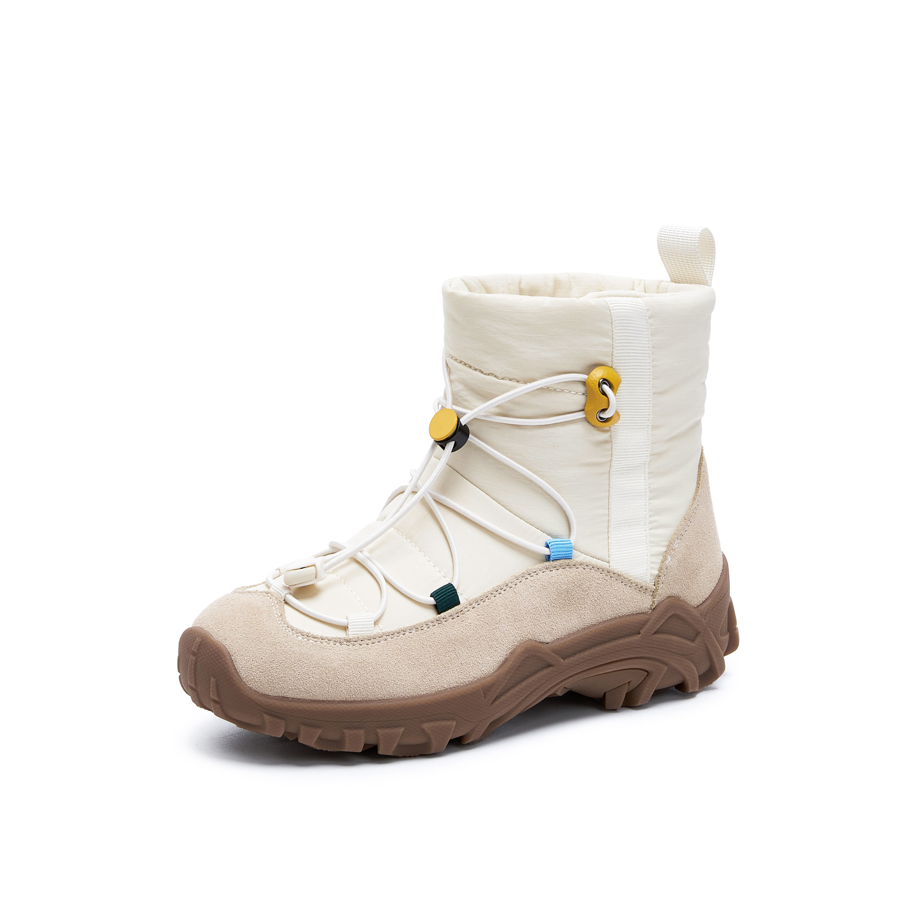 真美诗2025年冬季新款山系户外风厚底牛剖层革雪地女靴41273DD5