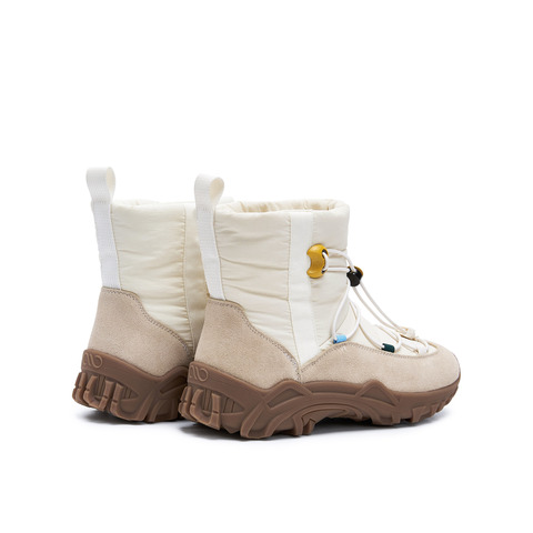 真美诗2025年冬季新款山系户外风厚底牛剖层革雪地女靴41273DD5