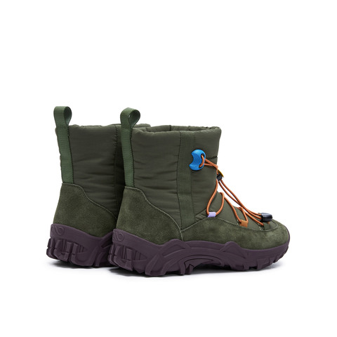 真美诗2025年冬季新款山系户外风厚底牛剖层革雪地女靴41273DD5