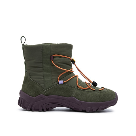 真美诗2025年冬季新款山系户外风厚底牛剖层革雪地女靴41273DD5