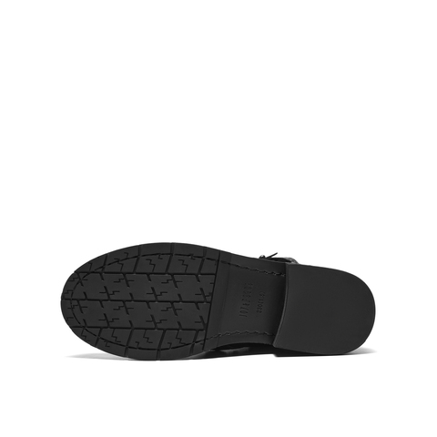 真美诗2025年冬季新款摇滚朋克风荔枝纹理羊皮革马丁靴Z238PDZ5