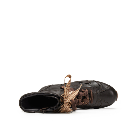 真美诗2025年冬季新款舒适软糯运动拳击羊皮革女靴Y1Z01DZ5