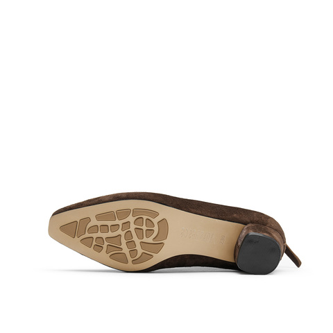 真美诗2025冬季新款复古羊绒秀气方头粗跟时装靴女69750DD5（绒里）