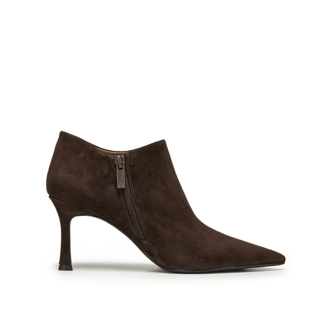 真美诗2025年冬季新款优雅知性纯色羊皮革时装女靴03681DD5