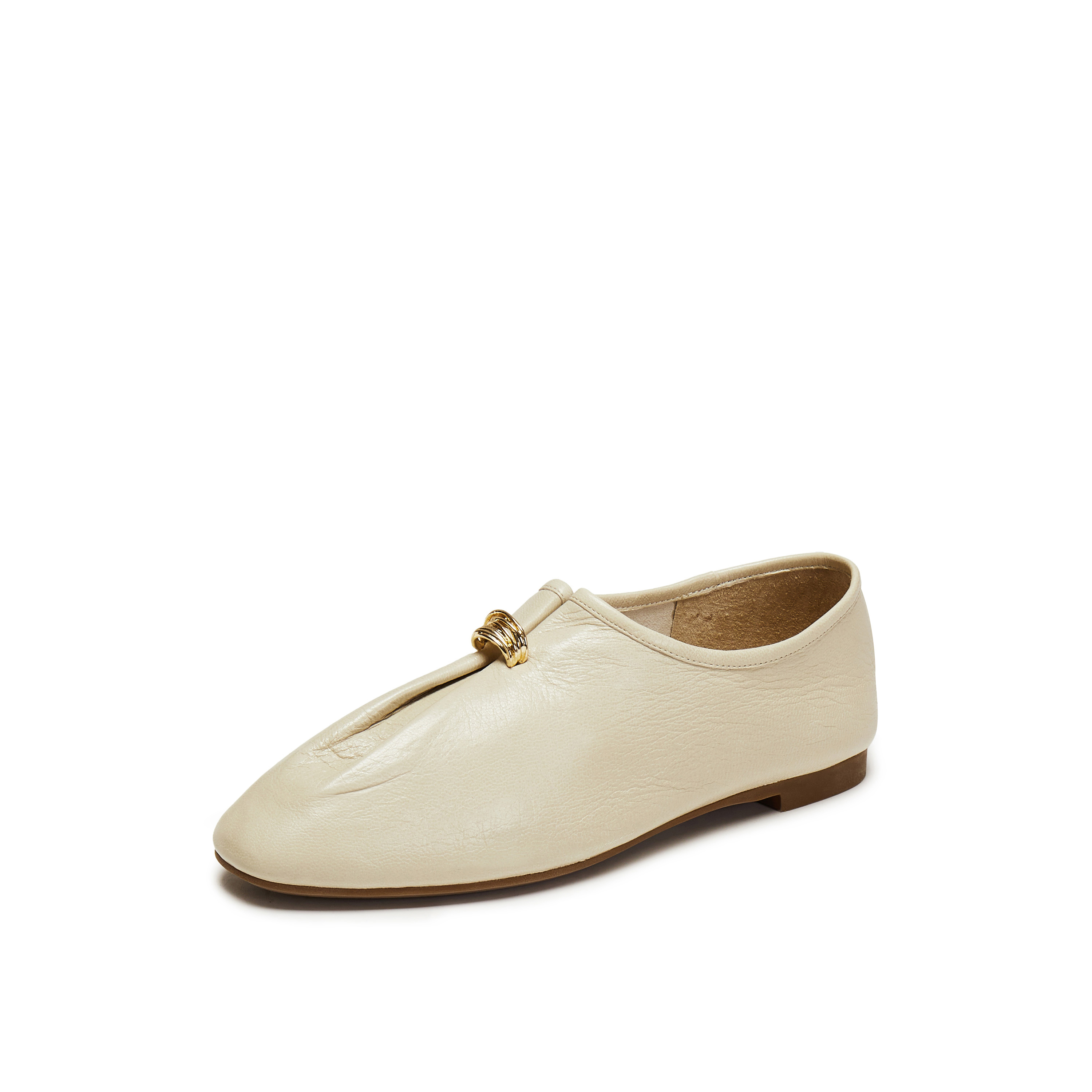 真美诗2025年秋季新款老钱风舒适柔软羊皮革奶奶鞋单鞋女ZB293CA5