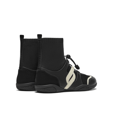 真美诗2025年冬季新款简约黑白撞色舒适运动靴YEC26DZ5