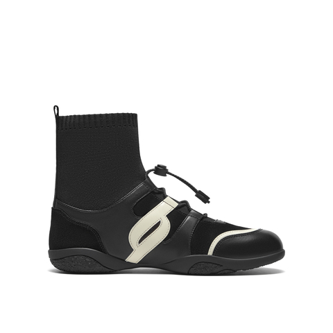 真美诗2025年冬季新款简约黑白撞色舒适运动靴YEC26DZ5