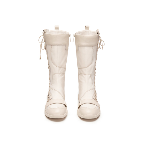 真美诗2025年冬季新款甜酷风舒适软糯羊皮革时装靴YZM17DG5