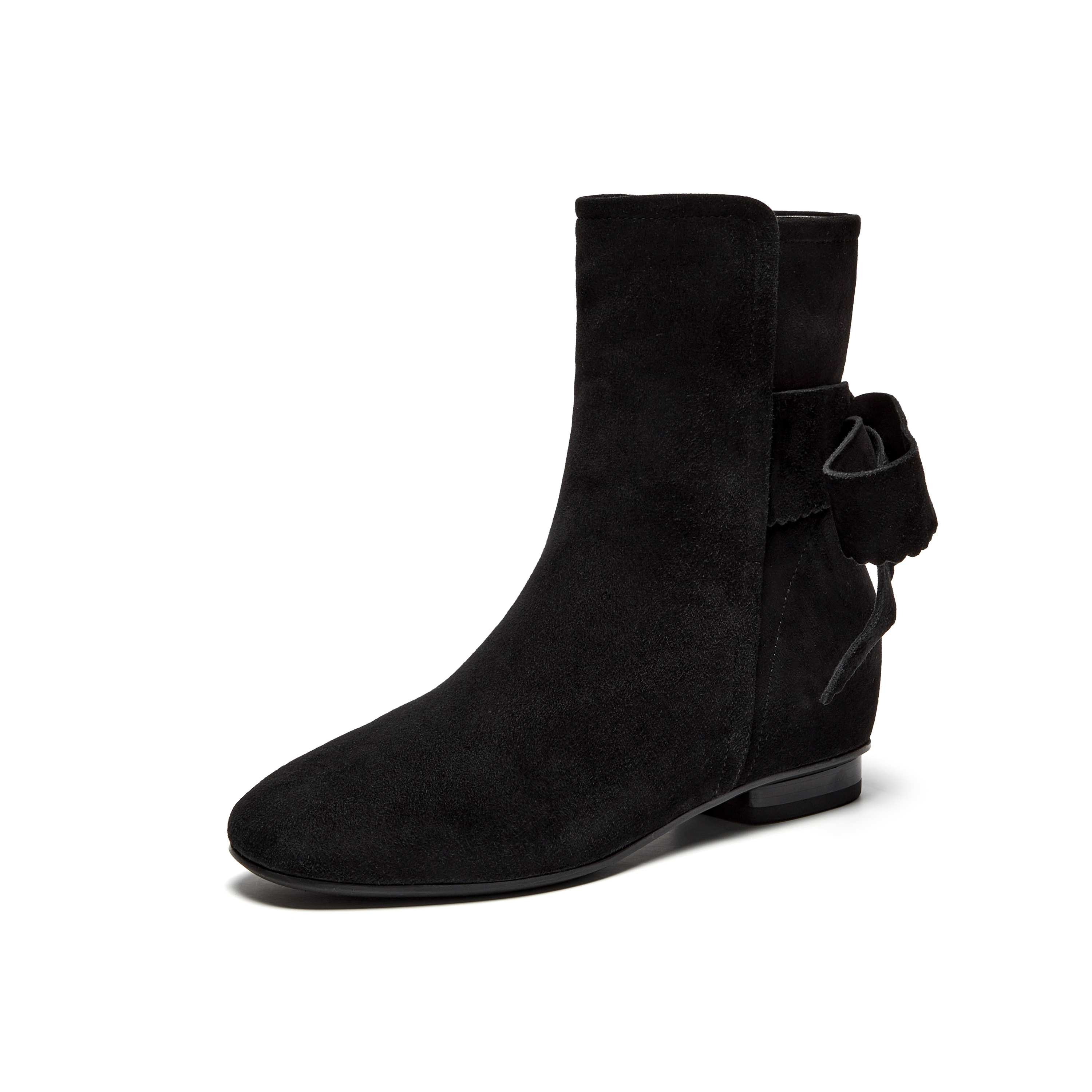 真美诗2025年秋季新款舒适细腻蝴蝶结羊皮革时装靴1A01ADZ5