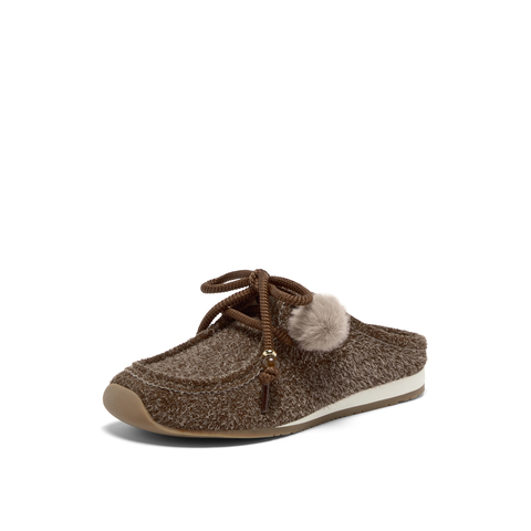 真美诗2025年秋季新款复古树脂圆珠牛剖层休闲勃肯鞋11031CH5