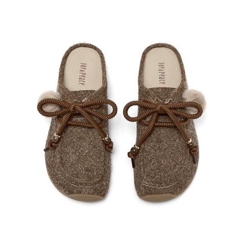 真美诗2025年秋季新款复古树脂圆珠牛剖层休闲勃肯鞋11031CH5