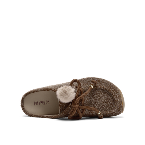 真美诗2025年秋季新款复古树脂圆珠牛剖层休闲勃肯鞋11031CH5