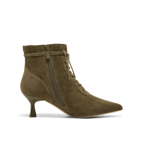 真美诗2025年秋季新款飒爽绑带软糯细腻羊皮时装靴YVA50DD5