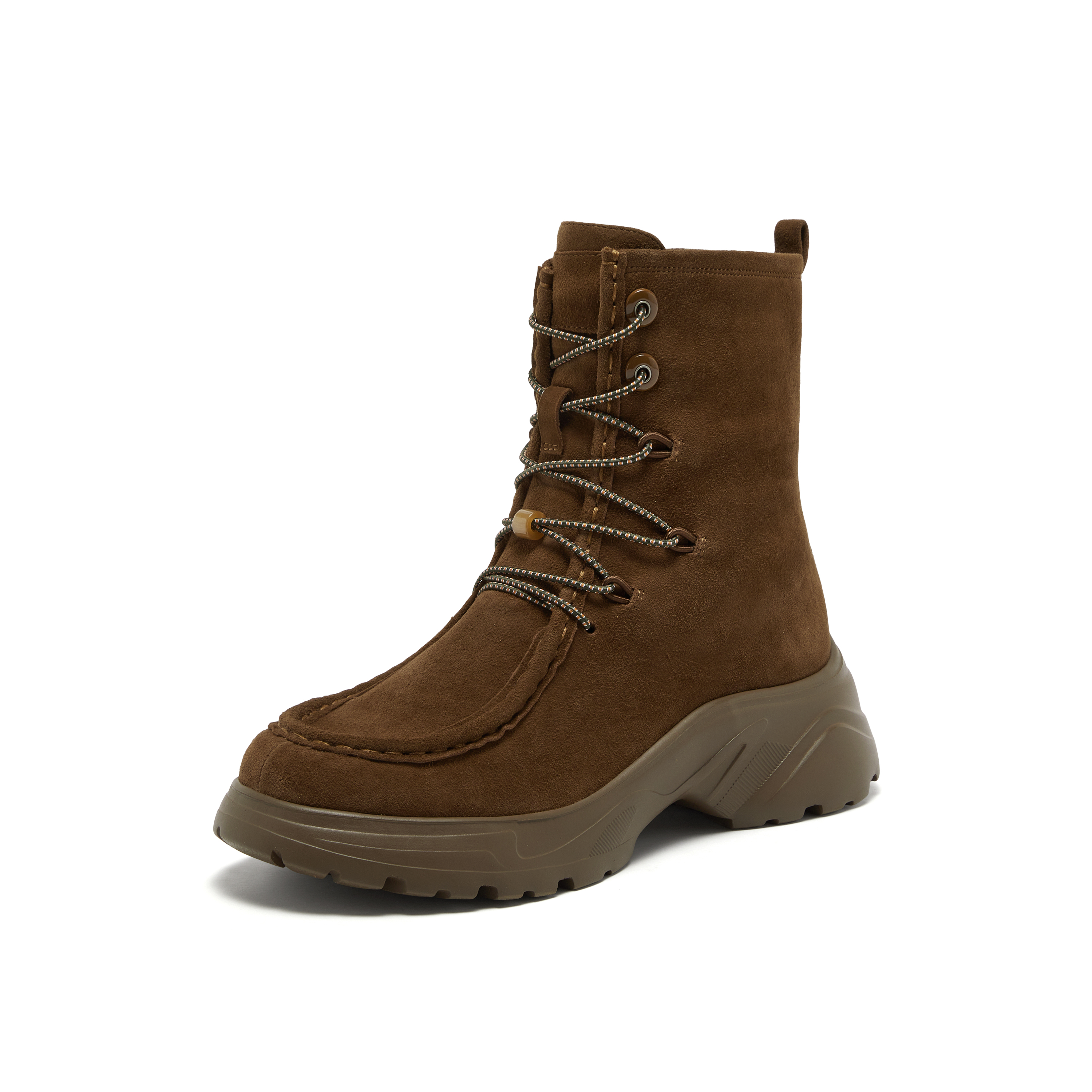 真美诗2025年冬季新款美式复古舒适厚底羊皮革运动靴YYM73DZ5