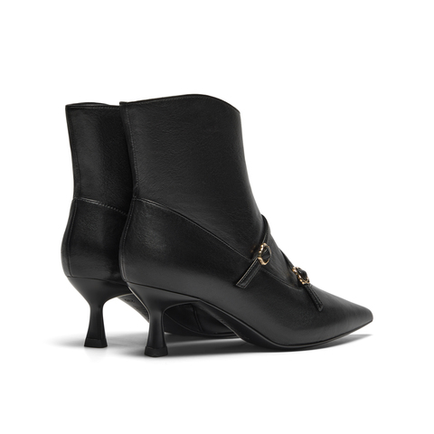 真美诗2025年秋季新款柔软舒适羊皮革优雅时装靴YVA49DD5