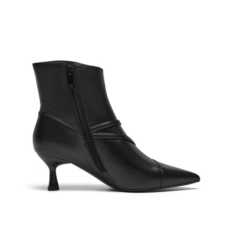 真美诗2025年秋季新款柔软舒适羊皮革优雅时装靴YVA49DD5