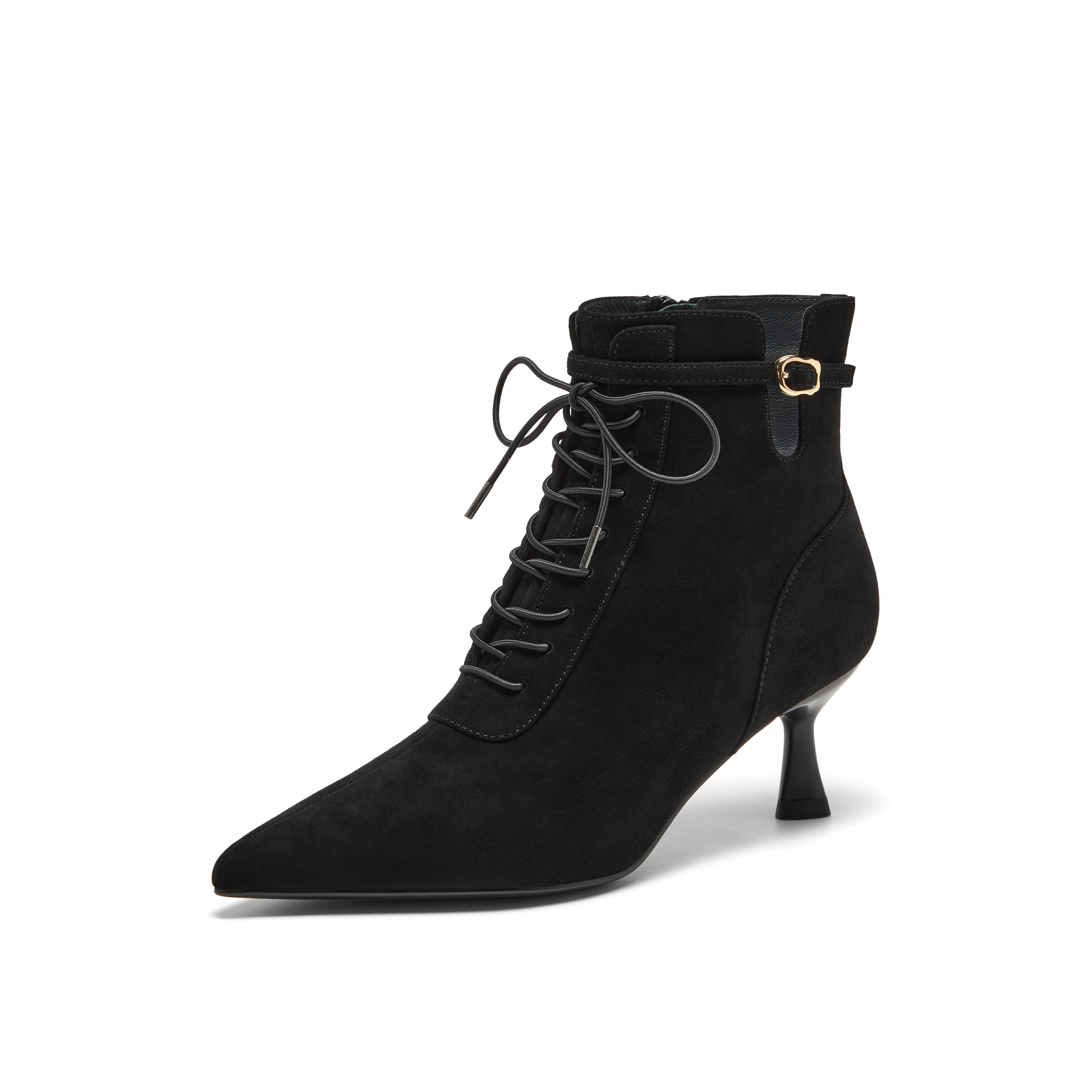 真美诗2025年秋季新款飒爽绑带软糯细腻羊皮时装靴YVA50DD5