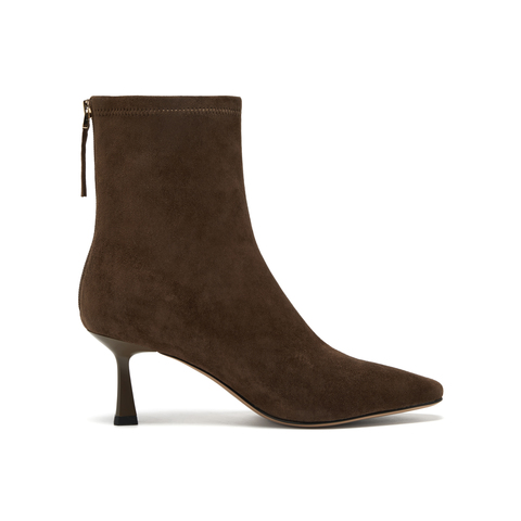 真美诗2025年冬季新款法式优雅大气尖头软糯羊皮瘦瘦靴3665PDZ5