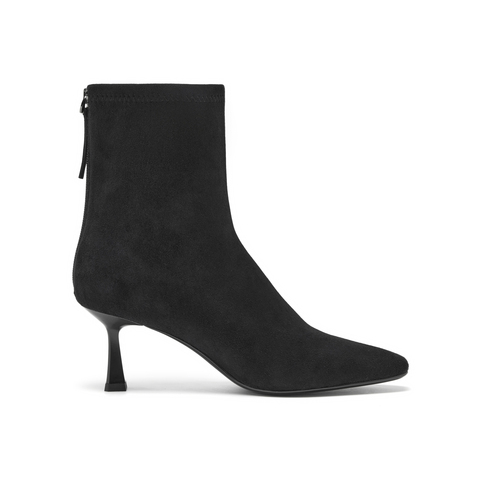 真美诗2025年冬季新款法式优雅大气尖头软糯羊皮瘦瘦靴3665PDZ5