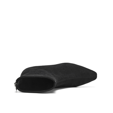 真美诗2025年冬季新款法式优雅大气尖头软糯羊皮瘦瘦靴3665PDZ5