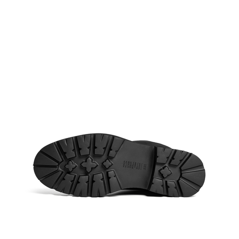 真美诗2025年冬季新款干净利落V口设计羊皮革纯色骑士靴25699DG5