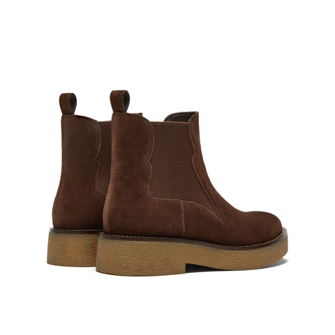 真美诗2025年冬季新款随性帅气百搭纯色优雅楦型切尔西靴HS35PDD5