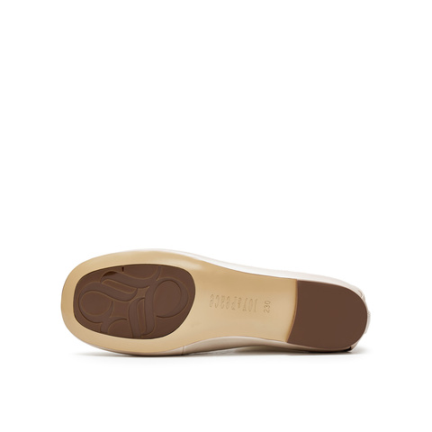 真美诗2025春季新款花朵饰扣蝴蝶结羊皮玛丽珍鞋女10405AQ5