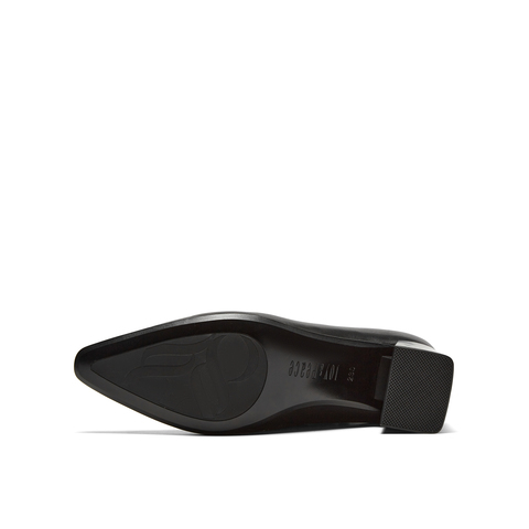 真美诗2025年冬季新款贵气老钱风尖头羊皮革绑带时装靴R1126DD5