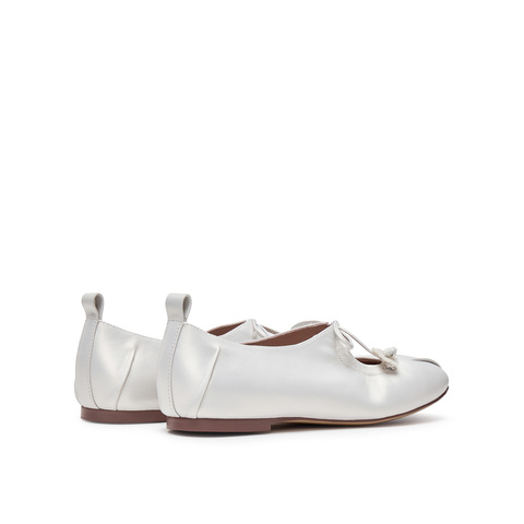 真美诗2025春季新款花朵饰扣蝴蝶结羊皮玛丽珍鞋女10405AQ5