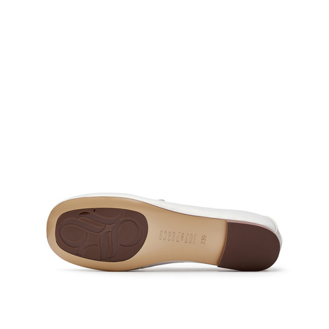 真美诗2025春季新款花朵饰扣蝴蝶结羊皮玛丽珍鞋女10405AQ5