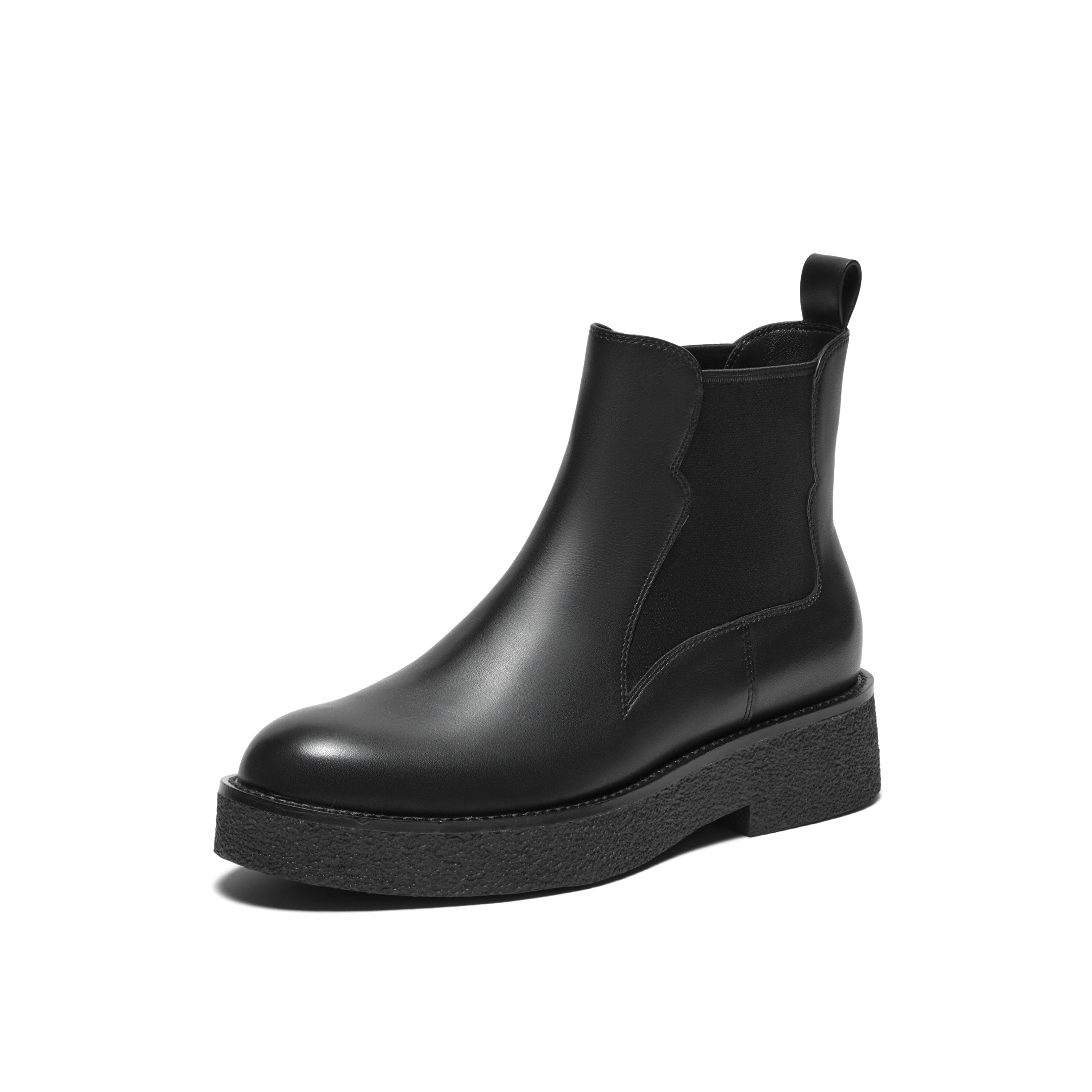 真美诗2025年冬季新款随性帅气百搭纯色优雅楦型切尔西靴HS35PDD5