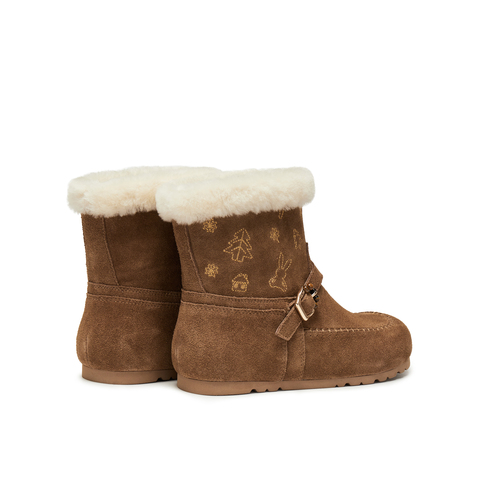 真美诗2025年冬季新款浪漫小众保暖羊毛皮舒适雪地靴Y1Y01DZ5