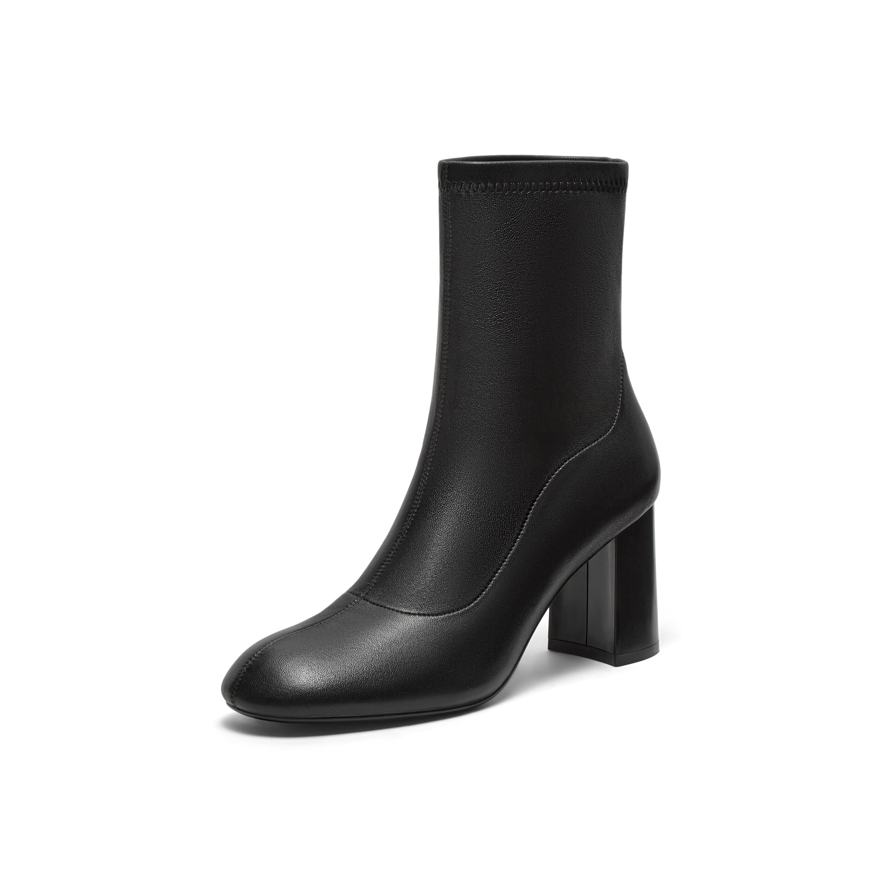 真美诗2025年冬季新款低调雅致羊皮革弹力瘦瘦靴C2201DZ5