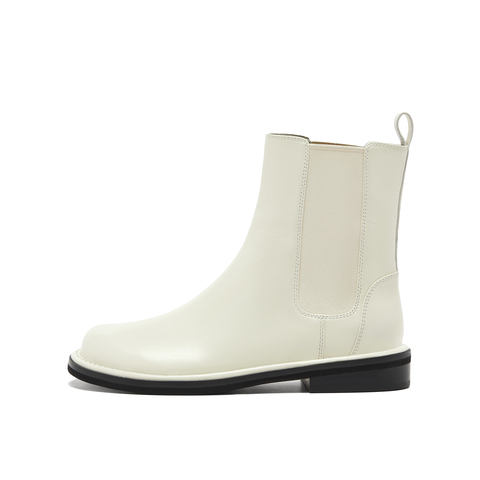 真美诗2025年冬季新款时髦简约通勤纯色切尔西靴2306PDZ5