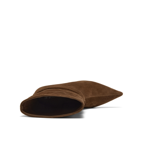 真美诗2025年冬季新款慵懒随性细高跟羊皮革直筒时装靴698A1DZ5