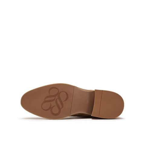 真美诗2025年冬季新款气质出街优雅纯色牛皮革时装靴R65B9DZ5