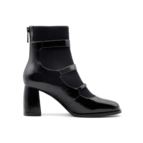 真美诗2025冬季新款商场同款古铜桃心扣高跟袜靴75Z03DD5