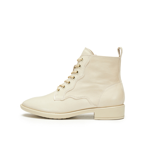 真美诗2025年冬季新款飒爽干练羊皮革经典马丁靴YZK21DD5