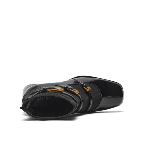 真美诗2025冬季新款商场同款古铜桃心扣高跟袜靴75Z03DD5