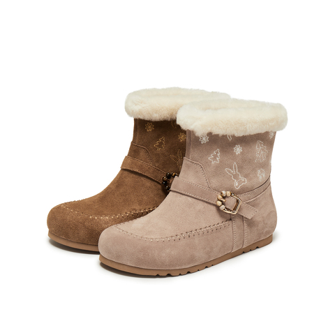 真美诗2025年冬季新款浪漫小众保暖羊毛皮舒适雪地靴Y1Y01DZ5