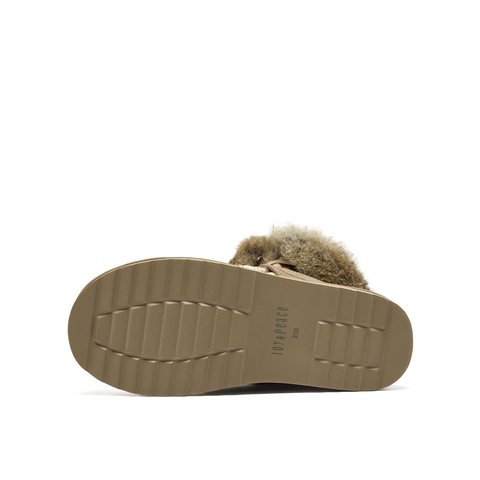 真美诗2025年冬季新款别致时髦撞色手工毛线绒绒雪地靴50561DS5