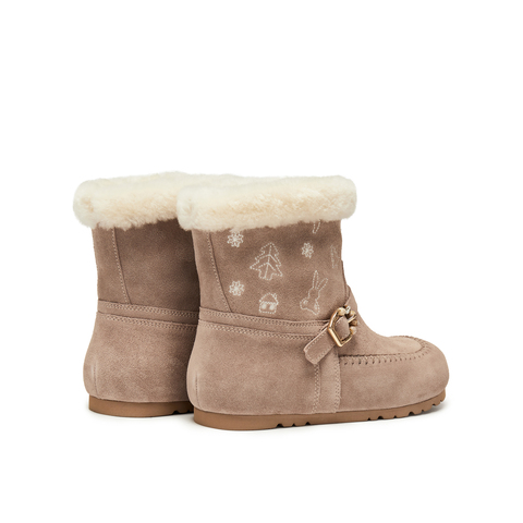 真美诗2025年冬季新款浪漫小众保暖羊毛皮舒适雪地靴Y1Y01DZ5