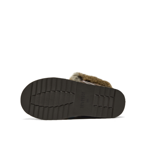 真美诗2025年冬季新款别致时髦撞色手工毛线绒绒雪地靴50561DS5