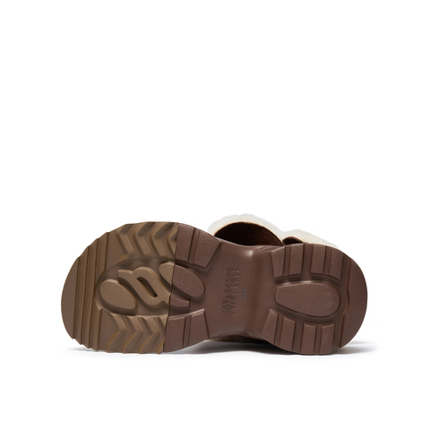 真美诗2025冬新款飒爽率性牛剖层革厚底雪地靴女Y1S03DZ5