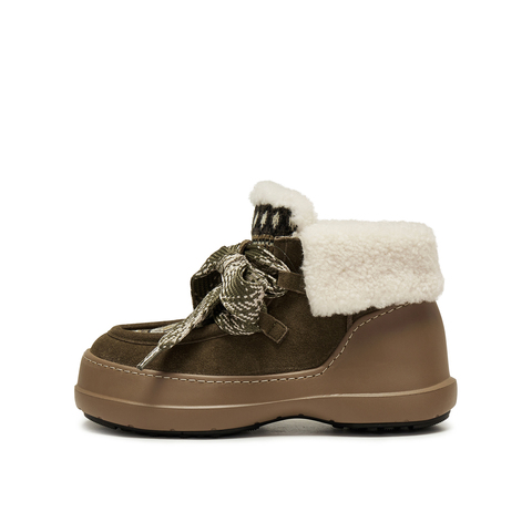 真美诗2025年冬季新款费尔岛风撞色鞋带厚底雪地靴16947DD5