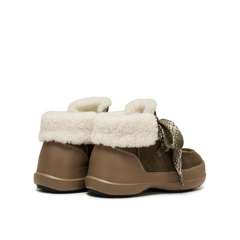 真美诗2025年冬季新款费尔岛风撞色鞋带厚底雪地靴16947DD5