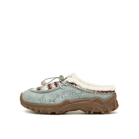 真美诗2025年秋新软糯舒适牛剖层革袋鼠羊蹄鞋女（绒里）78953CH5