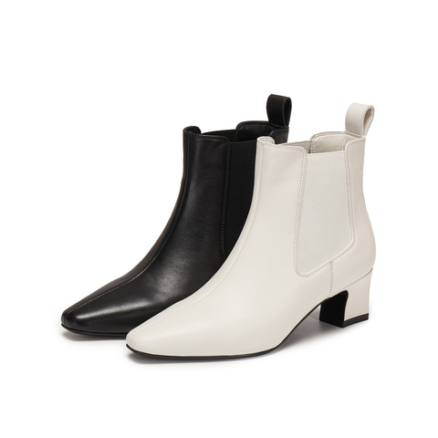 真美诗2025年冬季新款优雅百搭气质纯色切尔西靴69888DD5